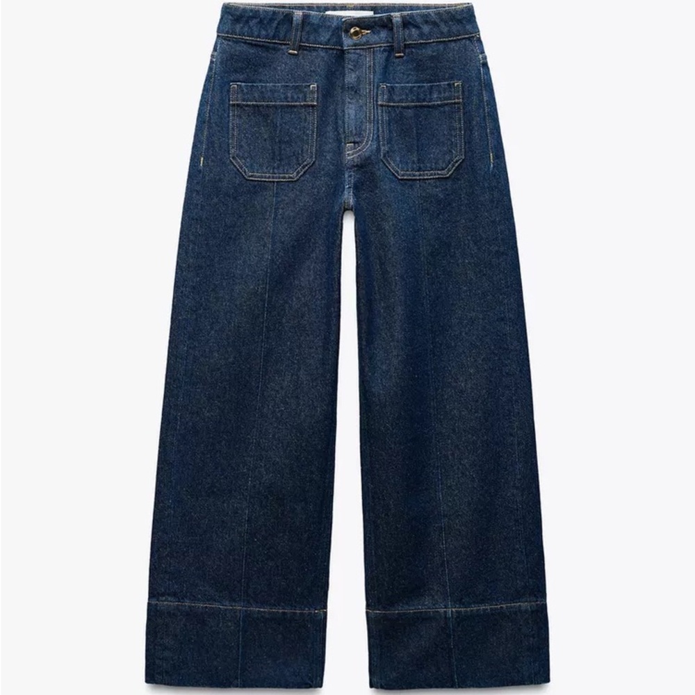 Women's Blue Wide-Leg Jeans